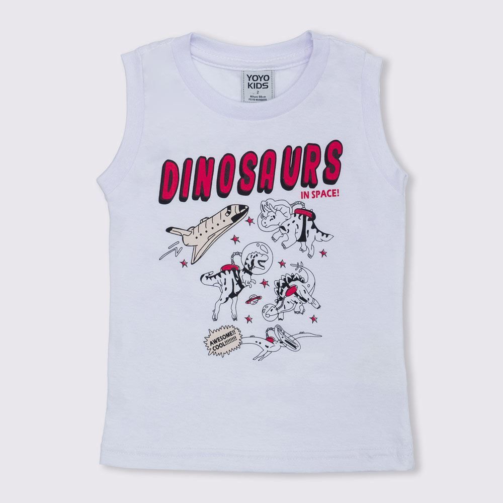 Conjunto 1 a 3 anos Regata e Bermuda Dino Yoyo Kids