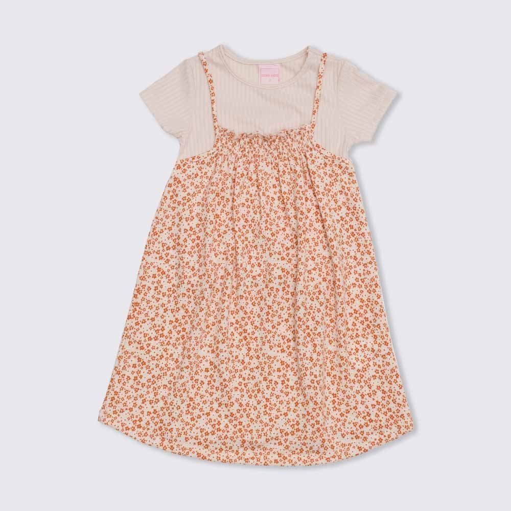 Conjunto 1 a 3 anos Salopete Floral com Blusa Yoyo Kids