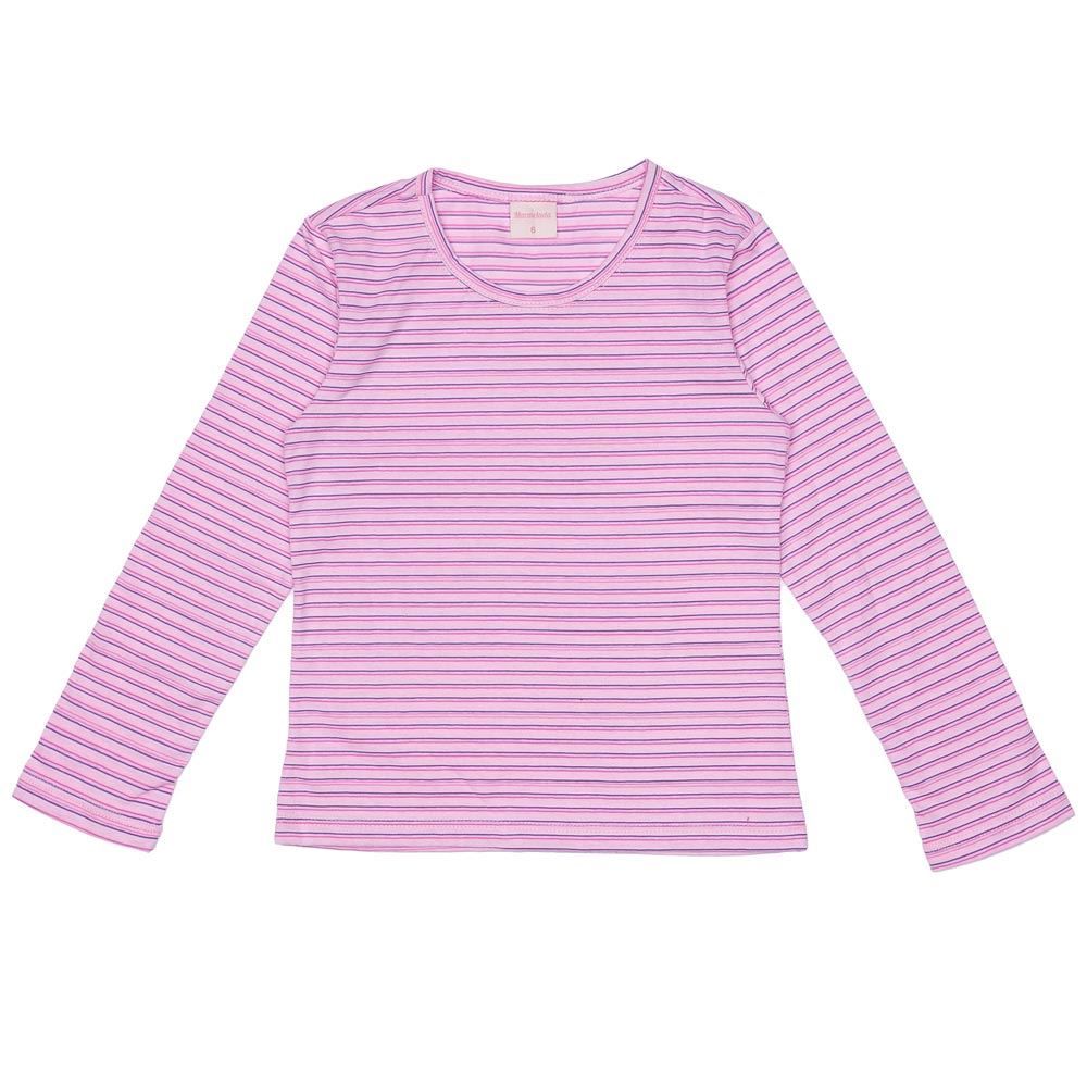 Conjunto 4 a 10 anos Salopete com Blusa Listrada Marmelada