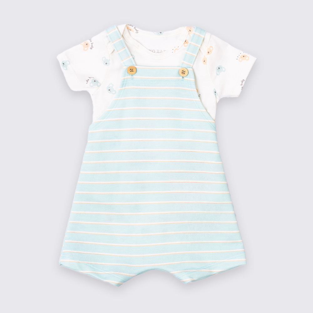 Conjunto Bebê Jardineira e Body Coala Yoyo Baby