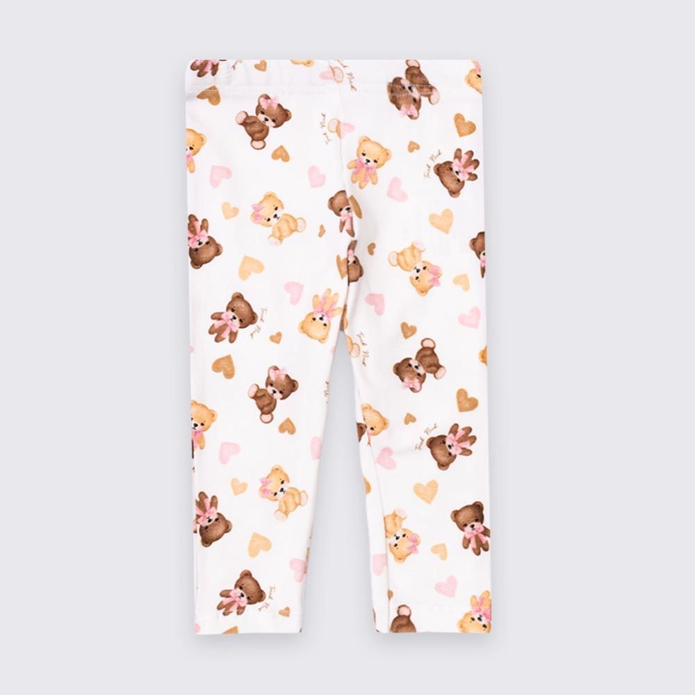 Conjunto Bebê Menina Body e Calça Legging Ursinho Trick Nick