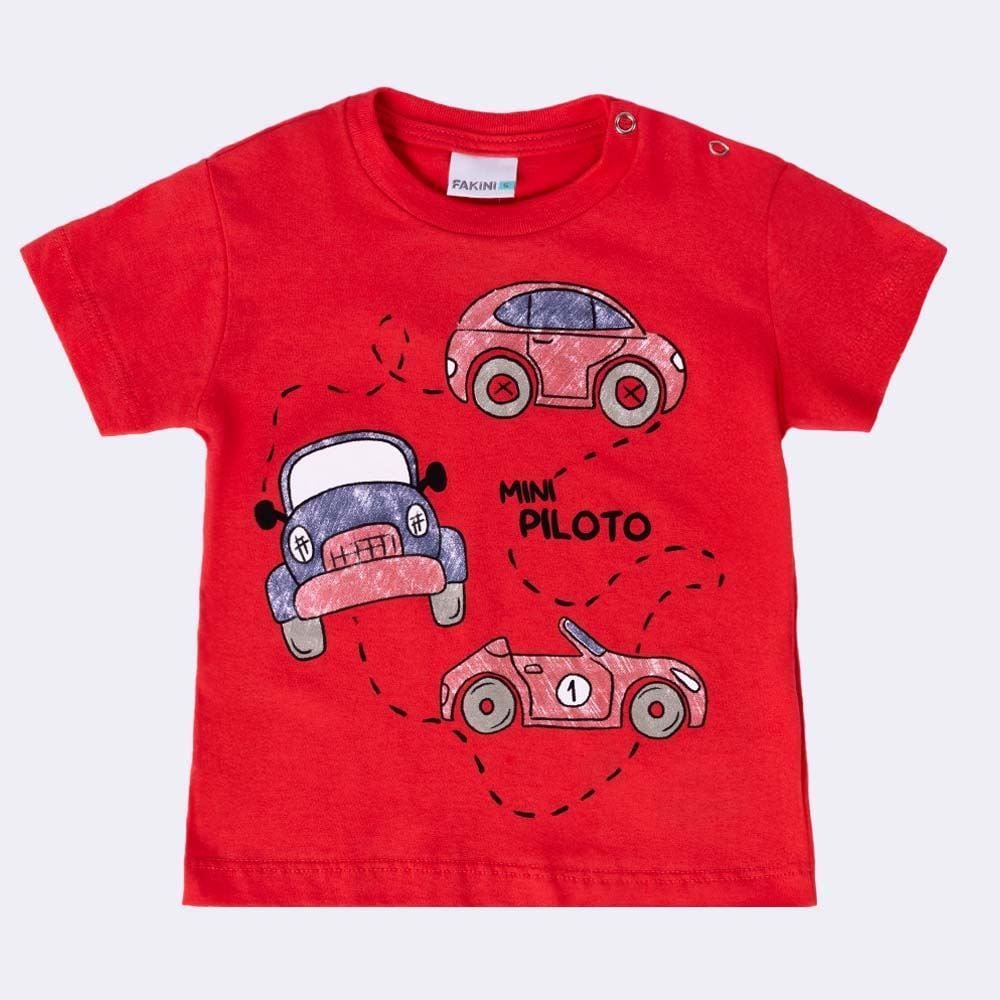 Conjunto Bebê Menino Camiseta e Bermuda Carrinho Fakini
