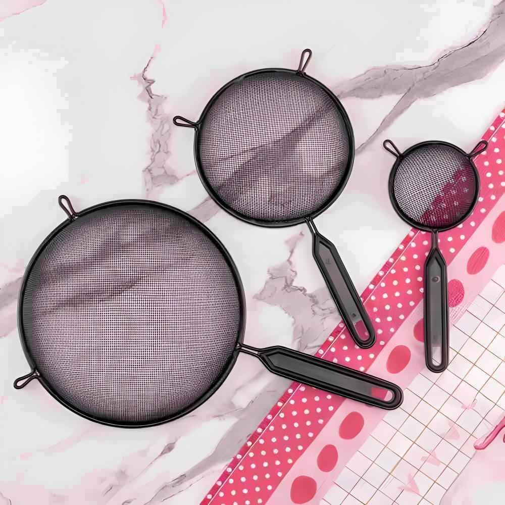 Jogo De Peneiras Em Inox Havan Casa 3 Peças - Preto