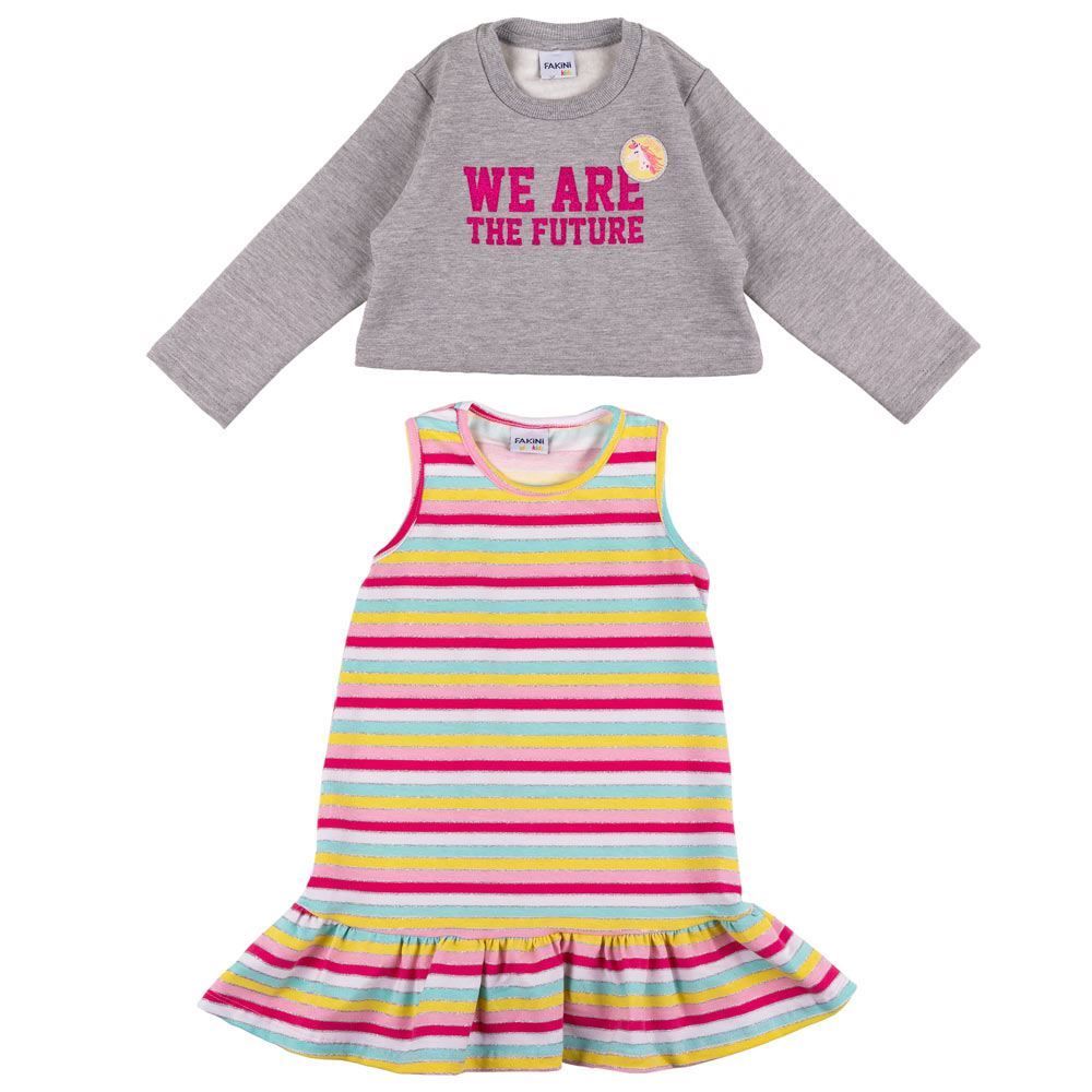 Conjunto de 1 a 3 Anos Vestido e Casaco Fakini