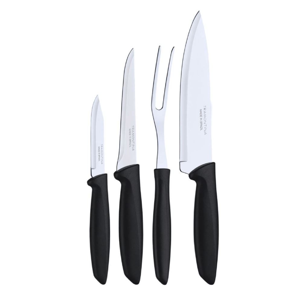 Jogo De Facas Com Garfo Inox Plenus Tramontina 4 Pçs - Inox