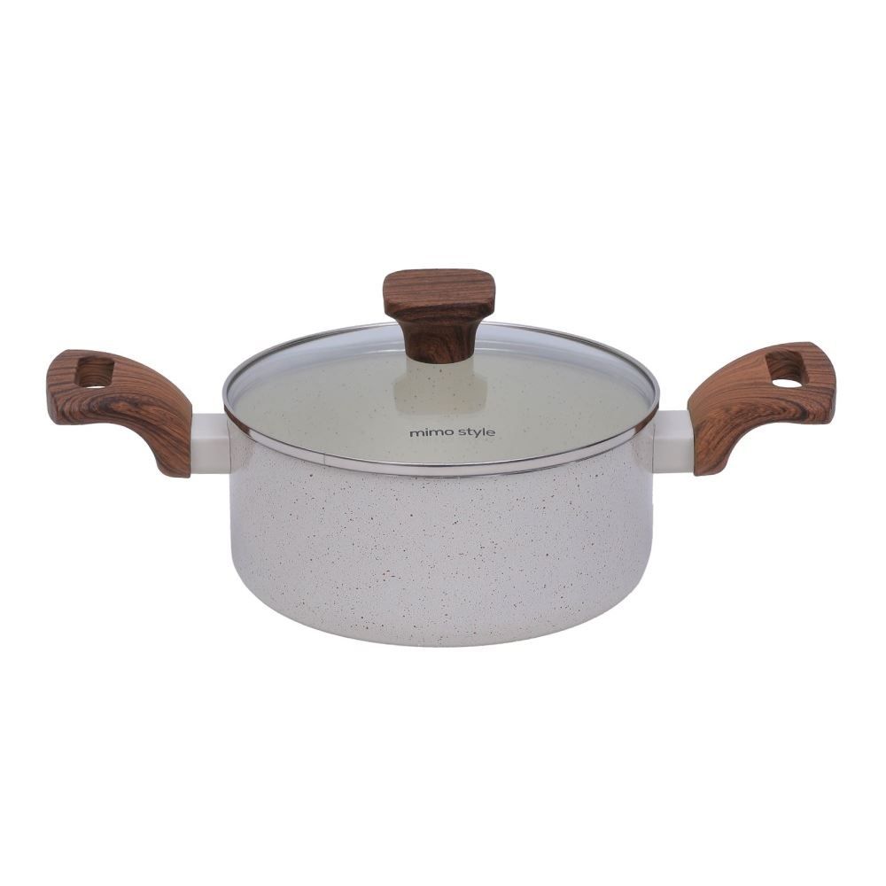 Jogo de Panelas Cerâmica Pratic Cook Mármol Mimo 6 Peças - Baunilha