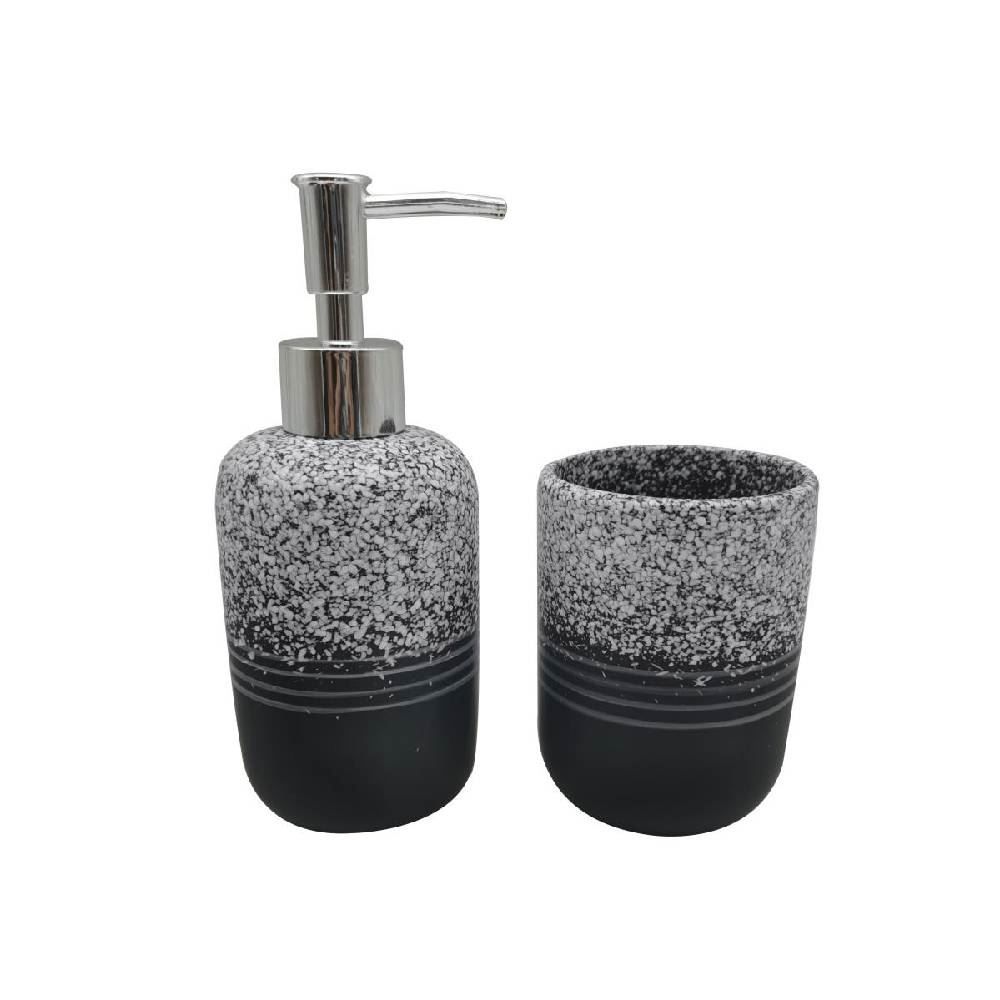 Conjunto De Banheiro Da Havan Casa 2 Peças Sofia - Cinza e Preto