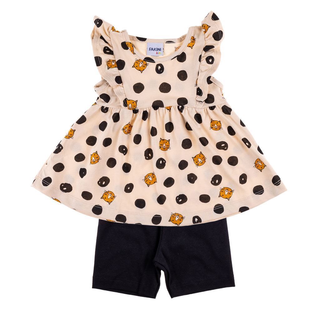 Conjunto de Bebê Bata e Bermuda Onçinha Fakini