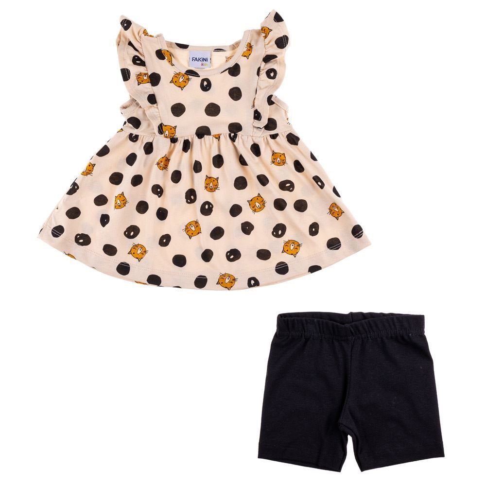 Conjunto de Bebê Bata e Bermuda Onçinha Fakini