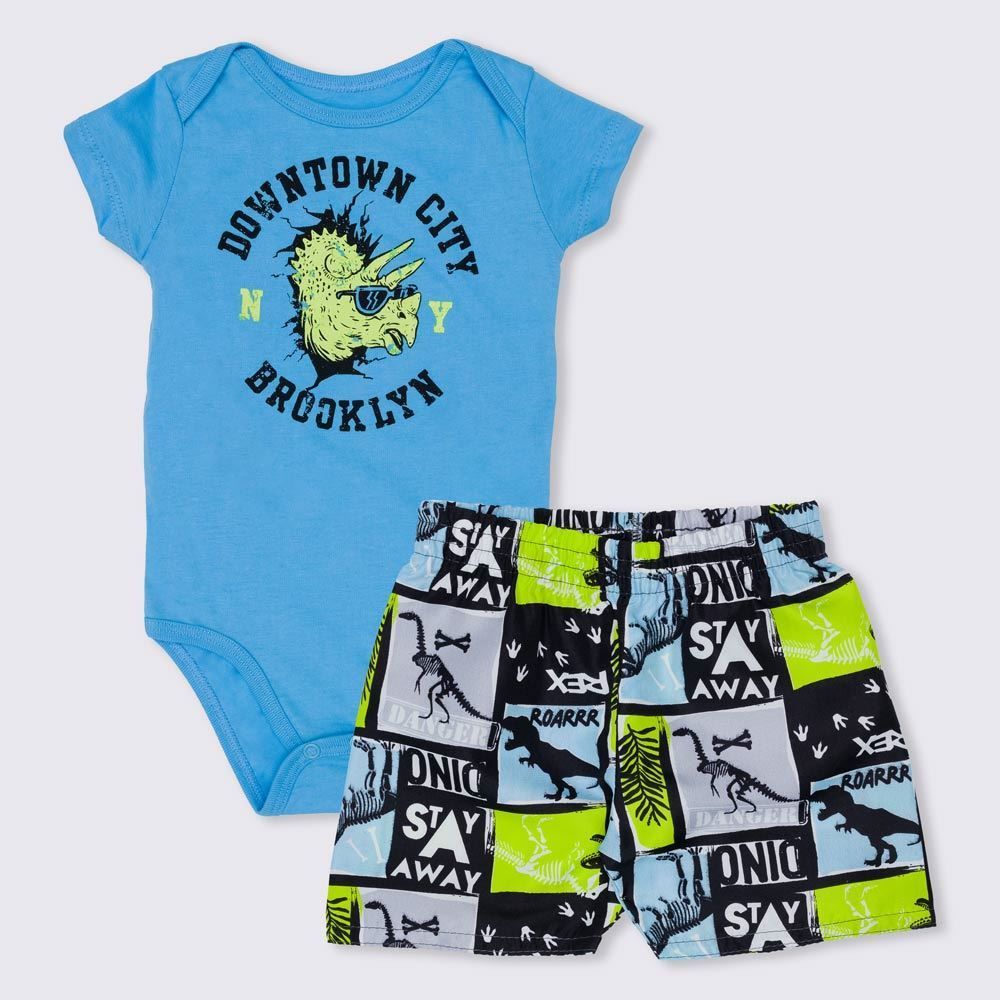 Conjunto de Bebê Brooklyn Body + Bermuda Fakini