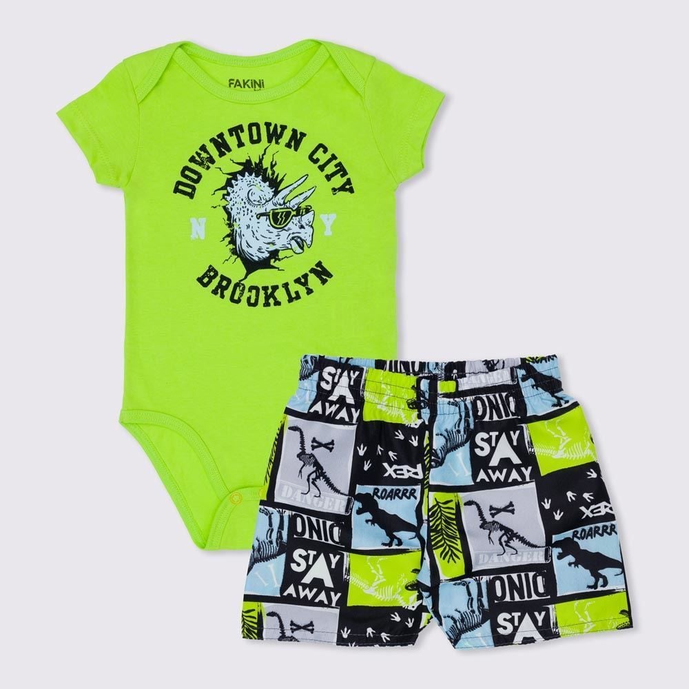 Conjunto de Bebê Brooklyn Body + Bermuda Fakini