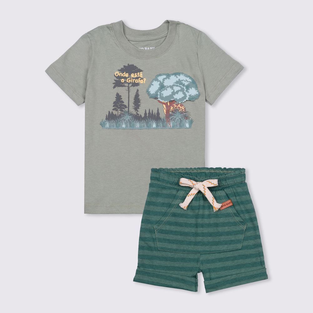 Conjunto de Bebê Camiseta + Bermuda Yoyo Baby