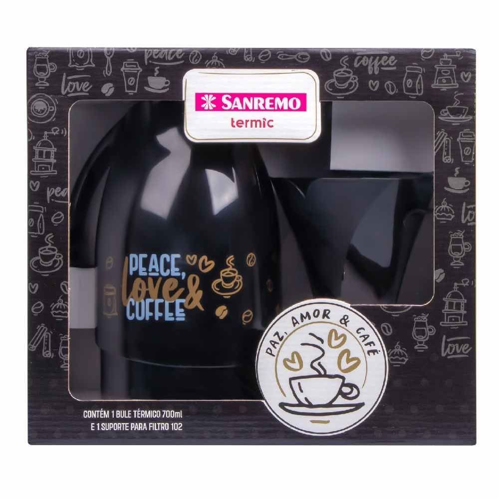 Conjunto De Bule Térmico Com Porta Filtro 102 Sanremo - Preto