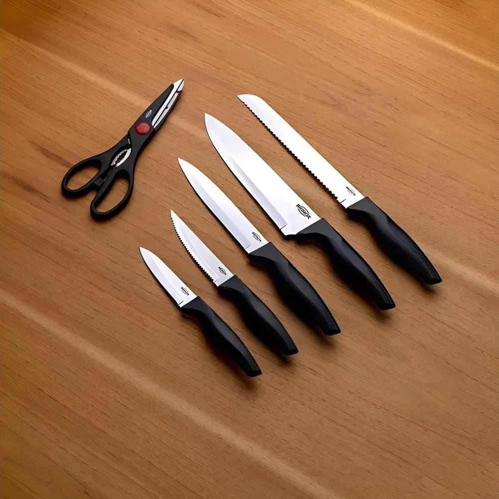 Conjunto de Facas com Suporte Cepo Cross Brinox - 7 Peças