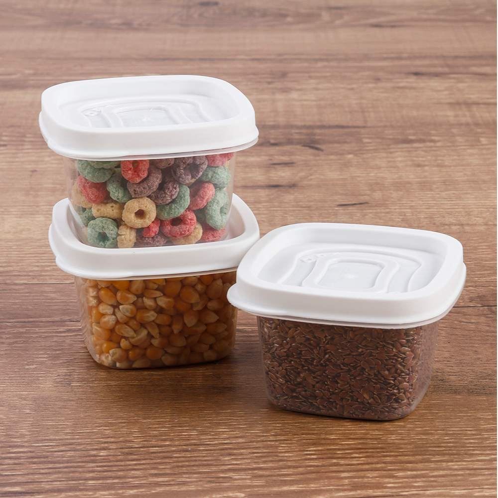 Jogo De Potes Quadrado Clic Plasútil 200 Ml - 3 Peças 