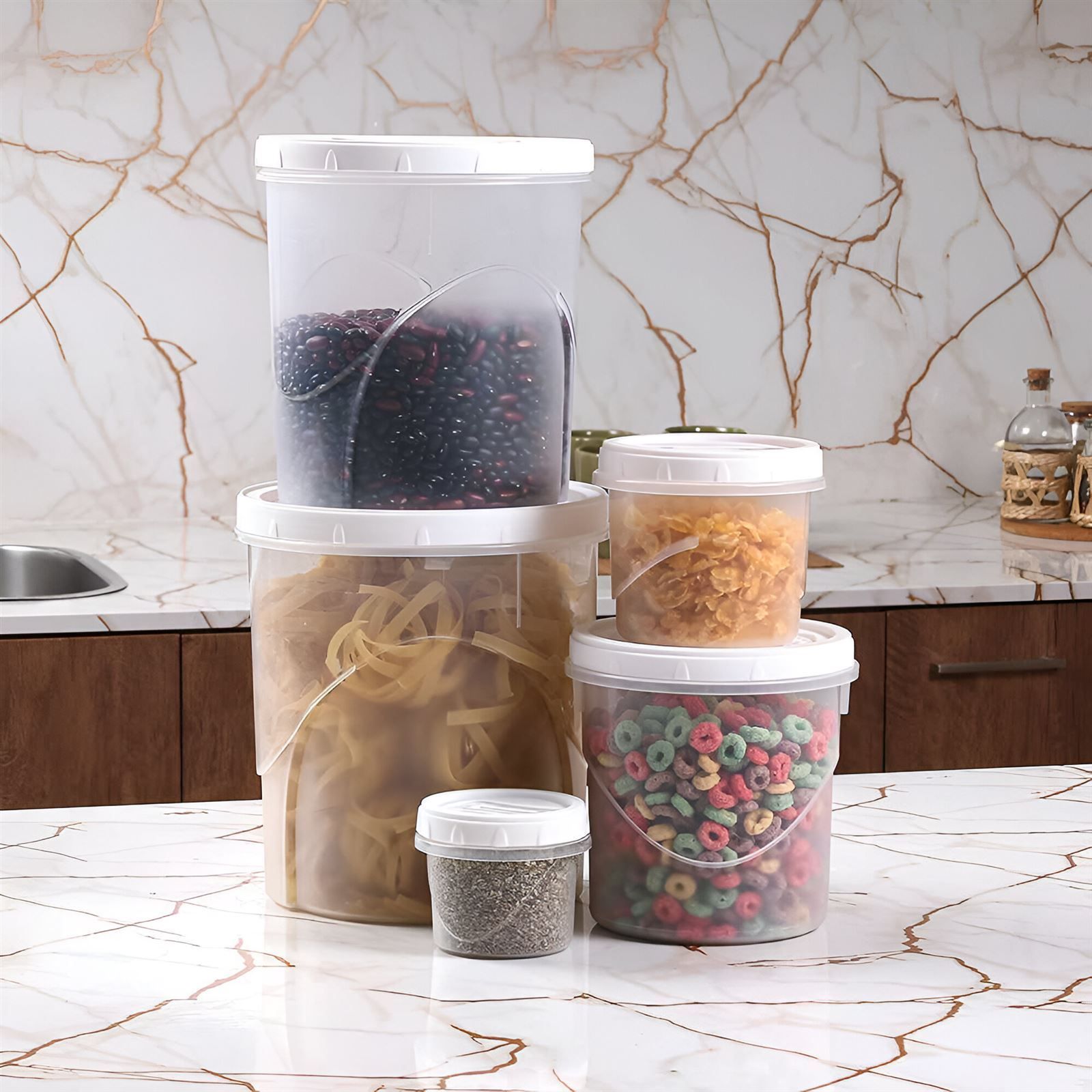 Jogo De Potes Click Com Rosca Plasútil - 5 Peças