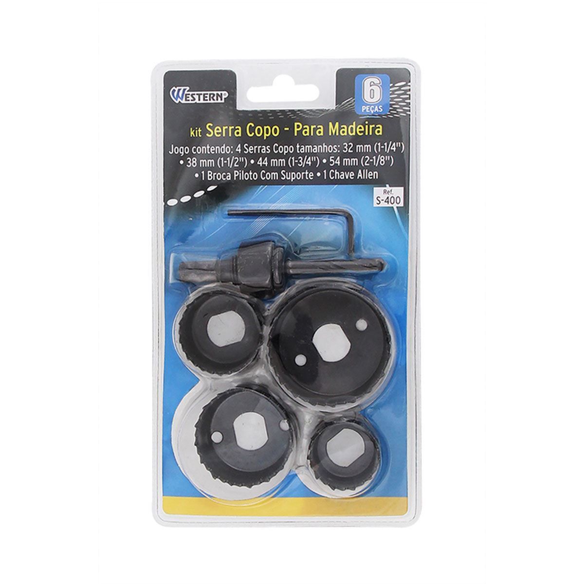 Conjunto de Serra Copo 6 peças S-400 Western - Preto