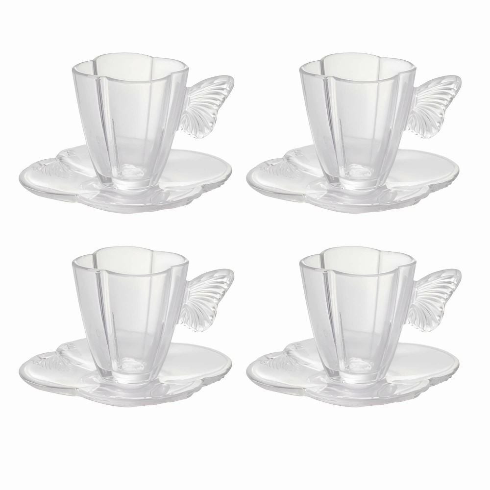 Jogo De Xícaras Com Pires Butterfly Wolff 8 Peças - 80ml