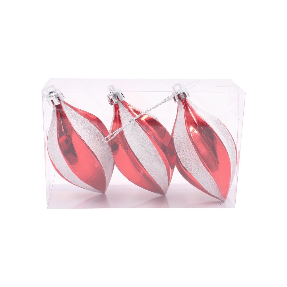 Conjunto Enfeite De Natal Pião 3 Pçs Havan Casa - Vermelho