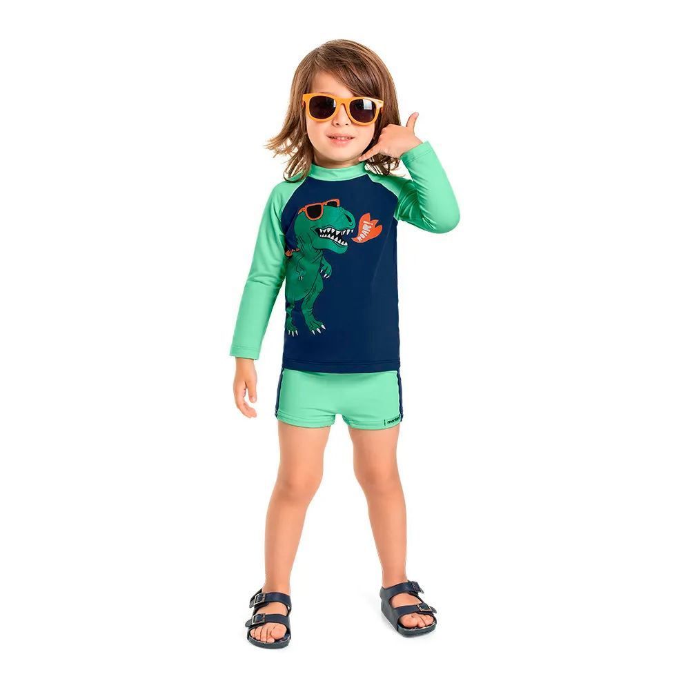 Conjunto Infantil Uv 1 a 3 Anos Dino Marlan Malhas