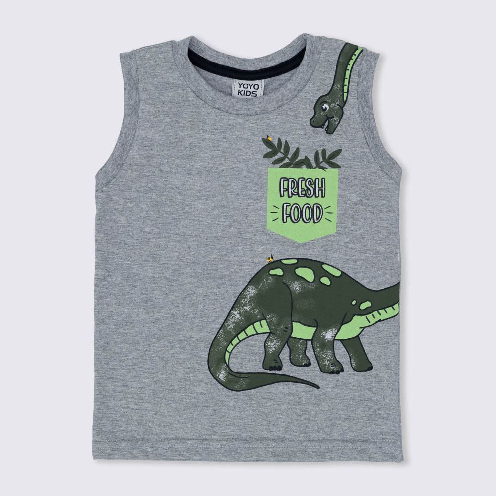 Conjunto Menino 1 a 3 anos Regata + Bermuda Dino Yoyo Kids