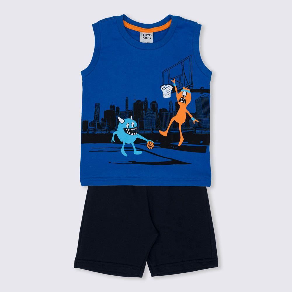 Conjunto Menino 1 a 3 anos Regata + Bermuda Yoyo Kids