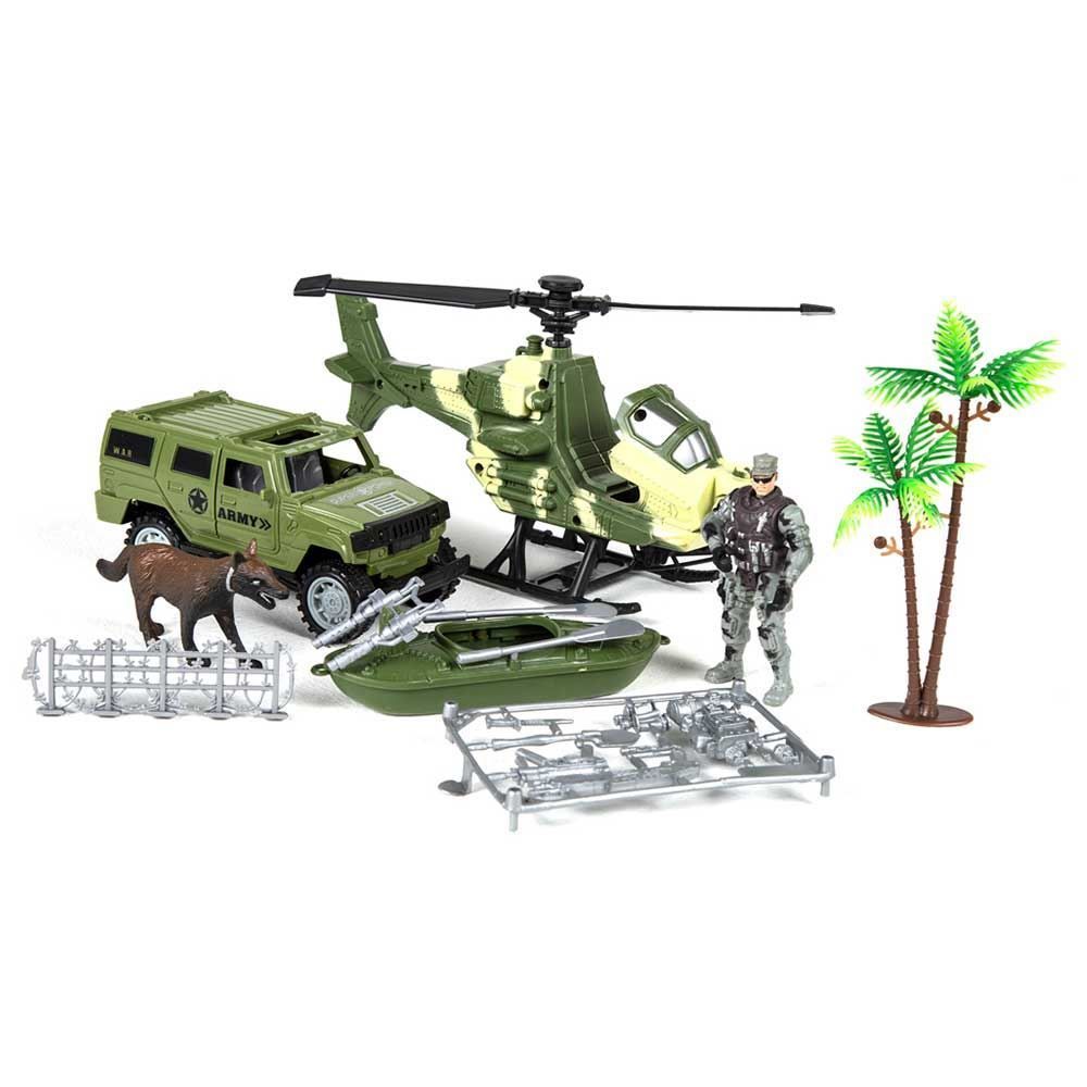 Conjunto Militar Helicóptero, Jipe E Canoa Havan Toys - HBR0317