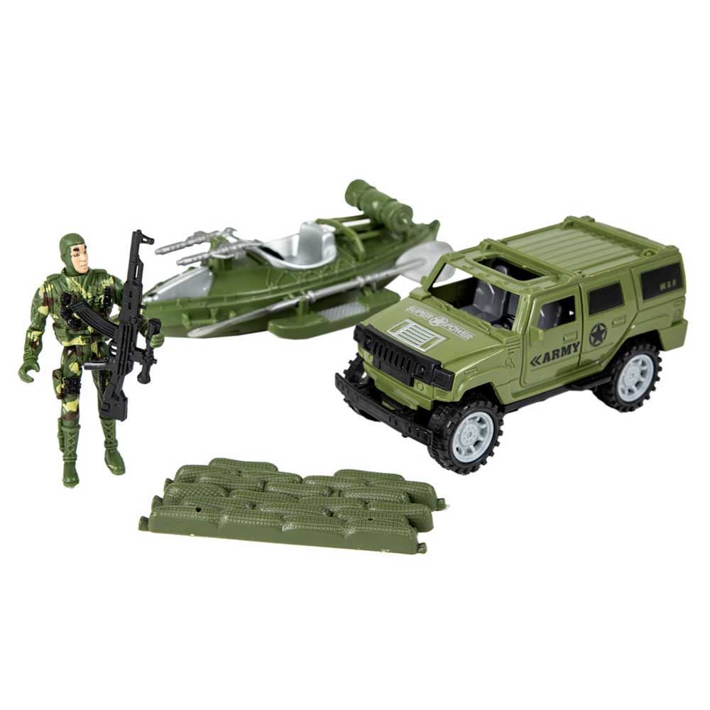 Conjunto Militar Jipe E Barco Havan Toys - HBR0320