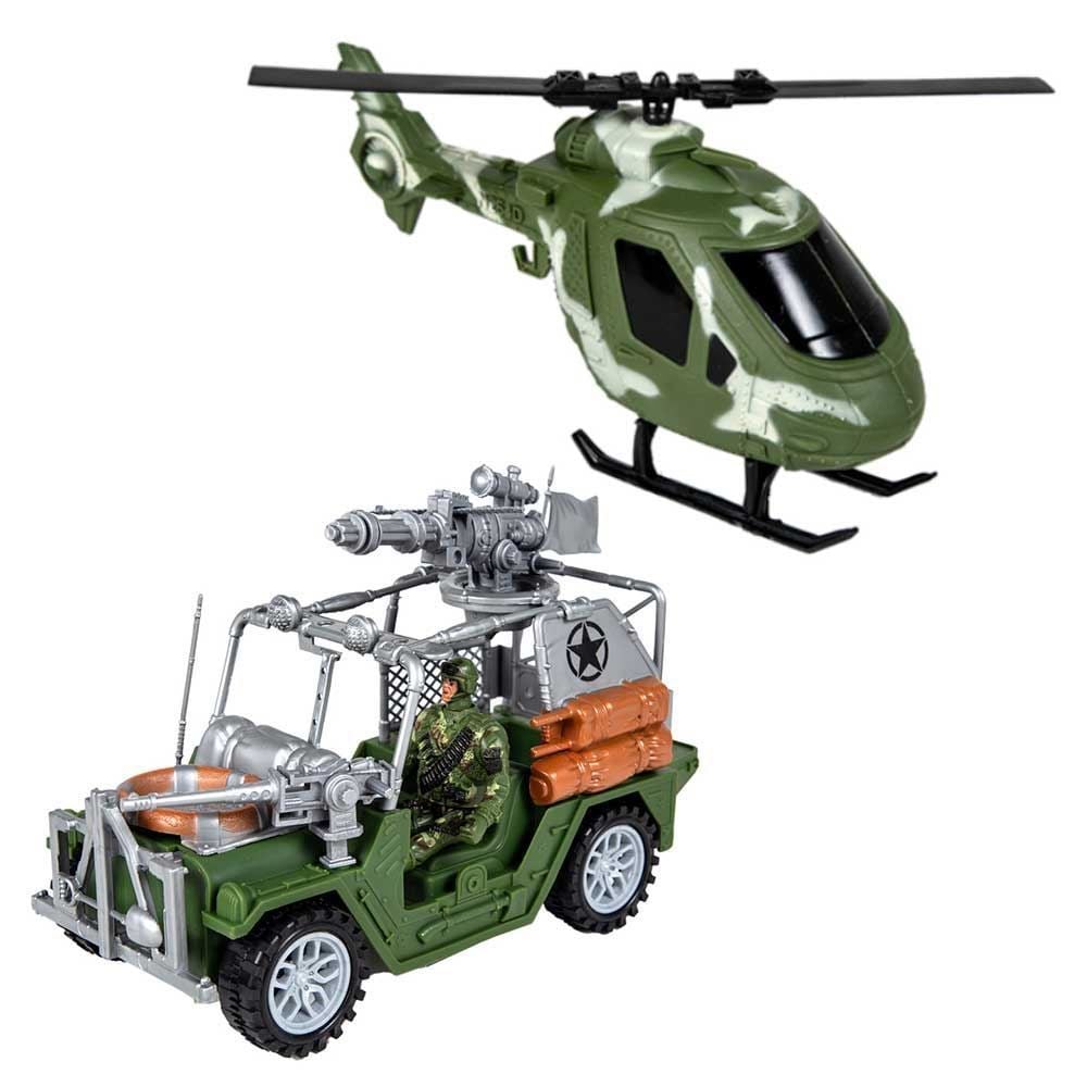Conjunto Militar Soldado Jipe E Helicóptero Havan Toys - HBR0315