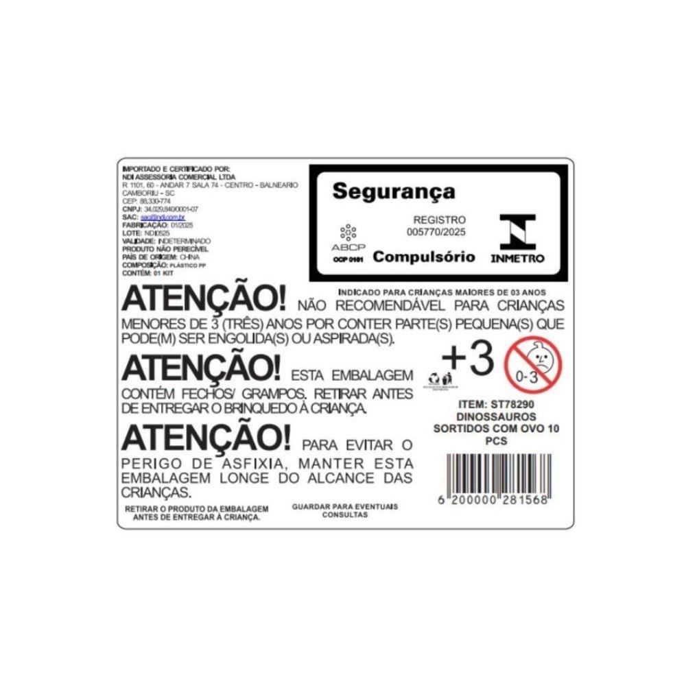 Conjunto Ovo De Dinossauros 10 Peças Havan Toys - Havan Toys