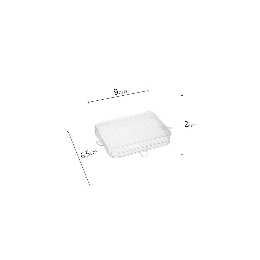 Conjunto Tampas Quadradas Flexíveis Lyor - 6 Peças