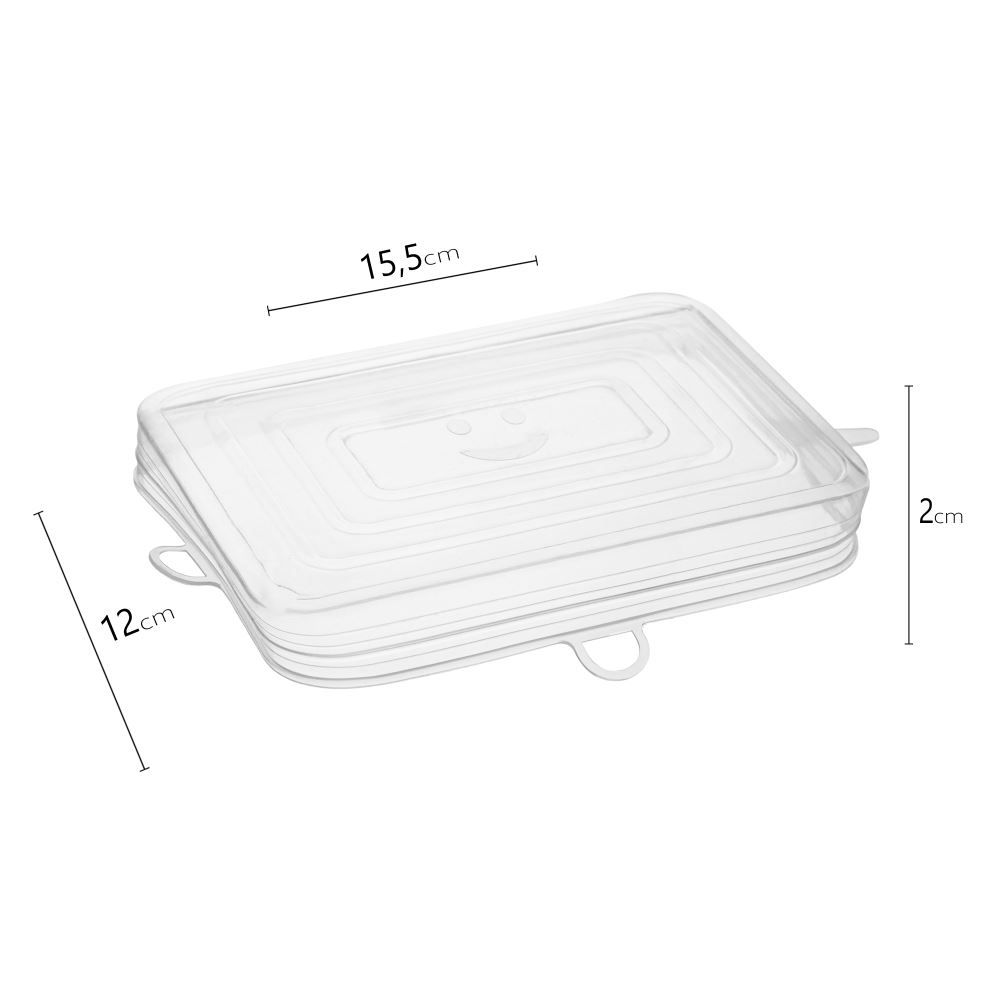 Conjunto Tampas Quadradas Flexíveis Lyor - 6 Peças