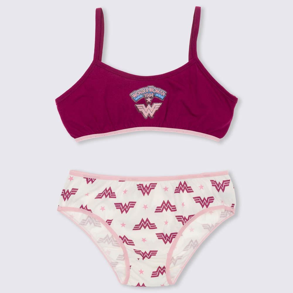 Conjunto Top + Calcinha 8 a 12 Anos Mulher Maravilha 03 Dc Comics