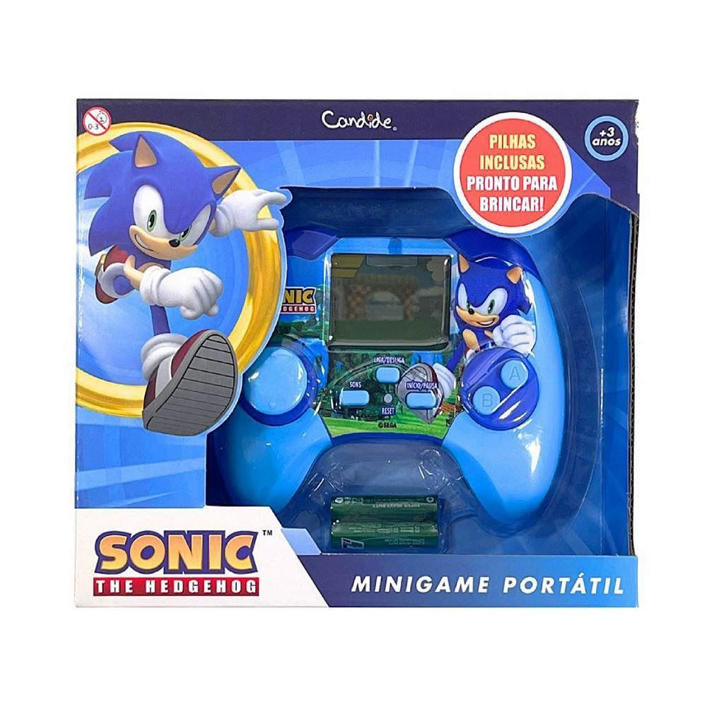 Controle Minigame Portátil Infantil Sonic Candide - Azul