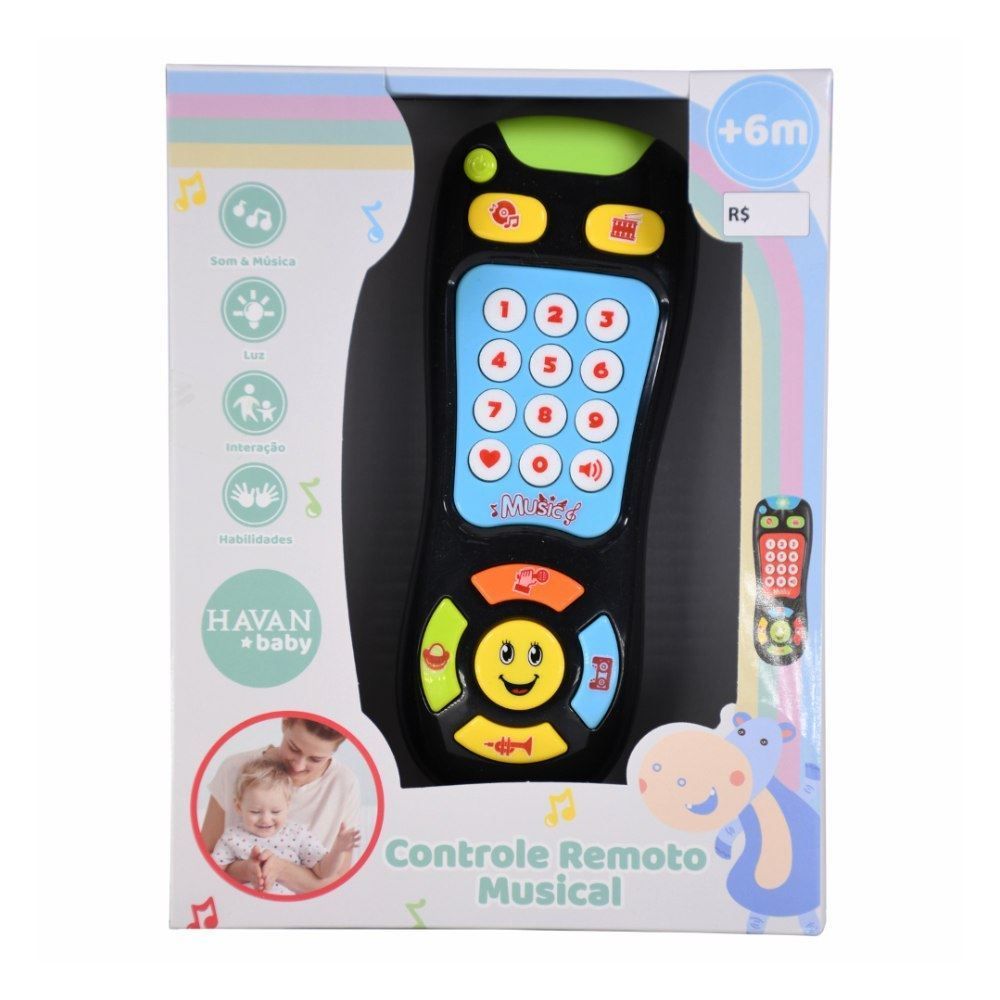 Controle Remoto Musical Preto Havan Baby - HBR0424