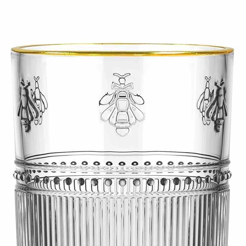 Copo Alto Abelha Filete Dourado L’Hermitage 350Ml - Vidro