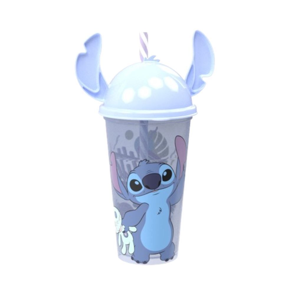 Copo Com Tampa Ludica Stitch Plasútil - 500ml