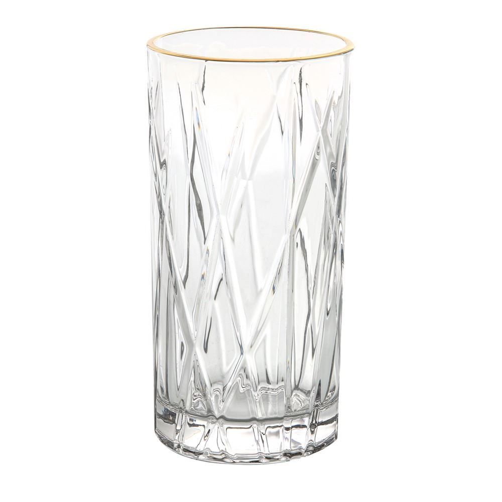 Copo De Cristal Filete Dourado Forest L'hermitage 350Ml - Transparente