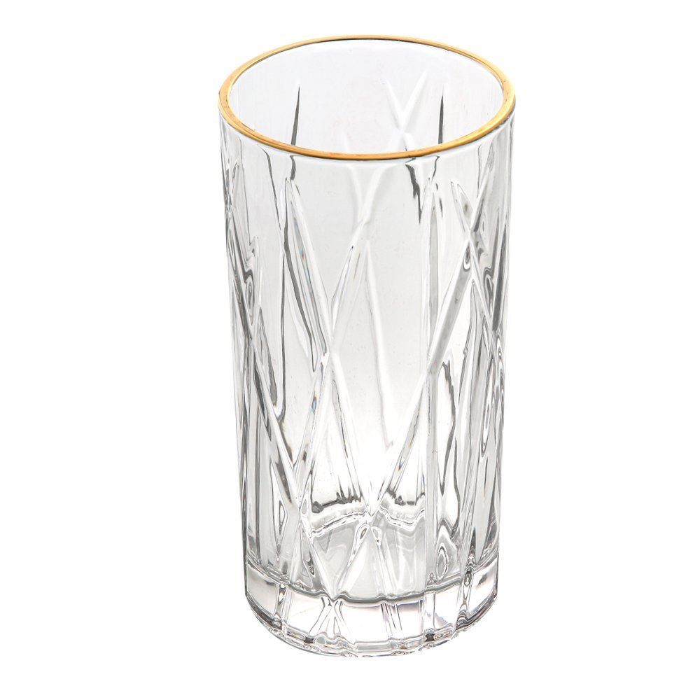 Copo De Cristal Filete Dourado Forest L'hermitage 350Ml - Transparente