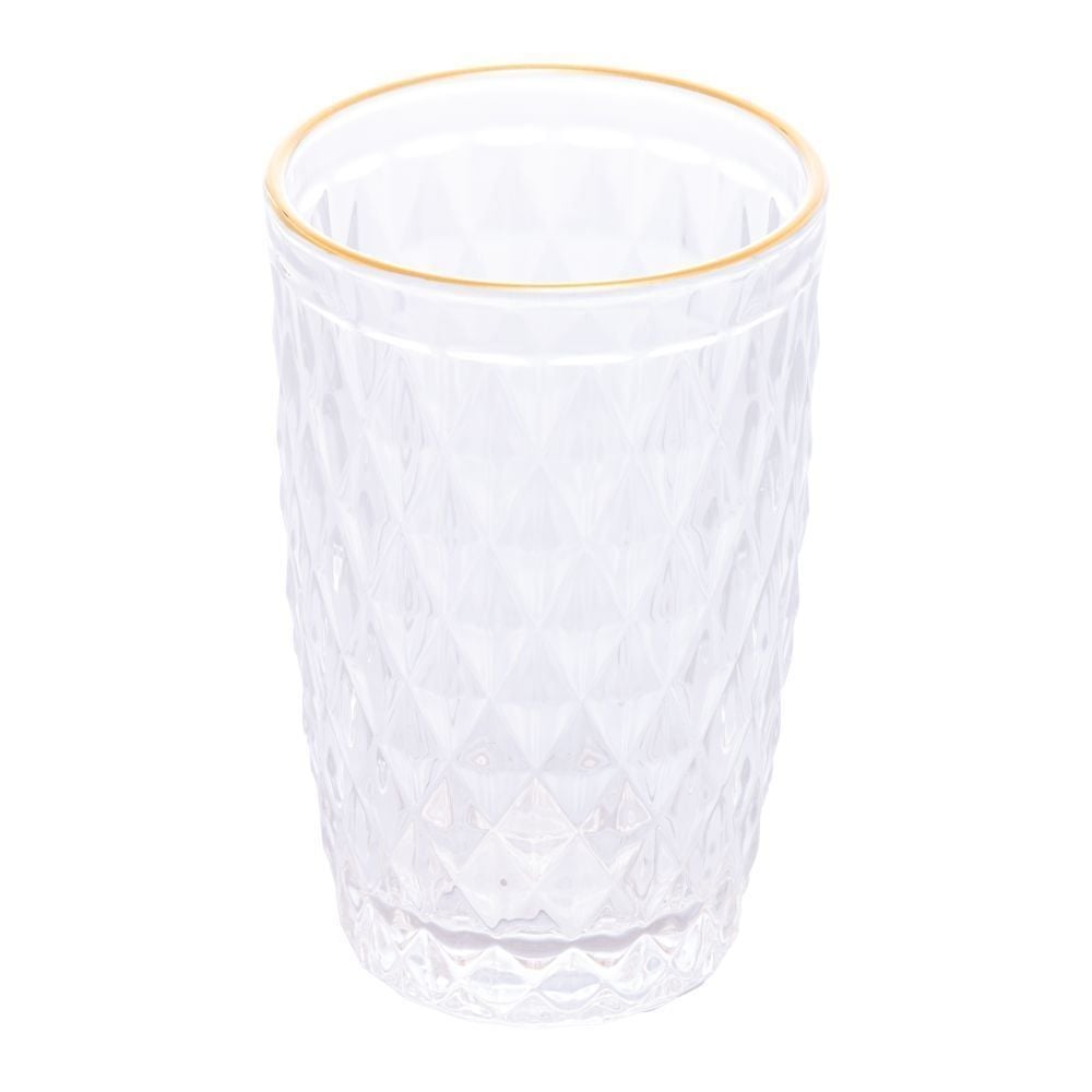 Copo De Vidro Bico De Abacaxi Lyor 330 Ml - Filete Dourado