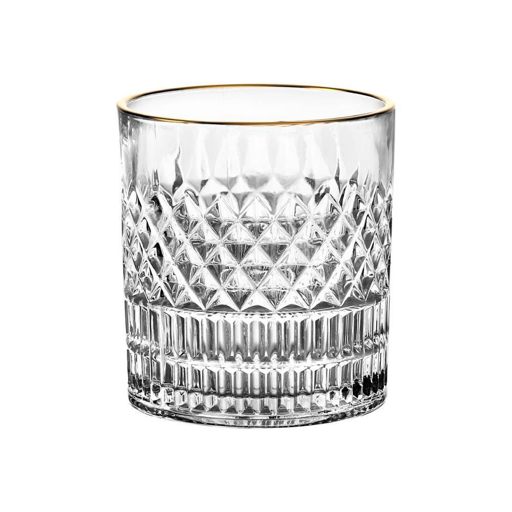 Copo De Whisky Esplanada Com Borda Dourada 310 Ml - L'Hermitage