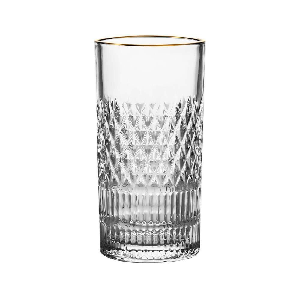 Copo Esplanada Filete Dourado 350 Ml L'hermitage - Vidro