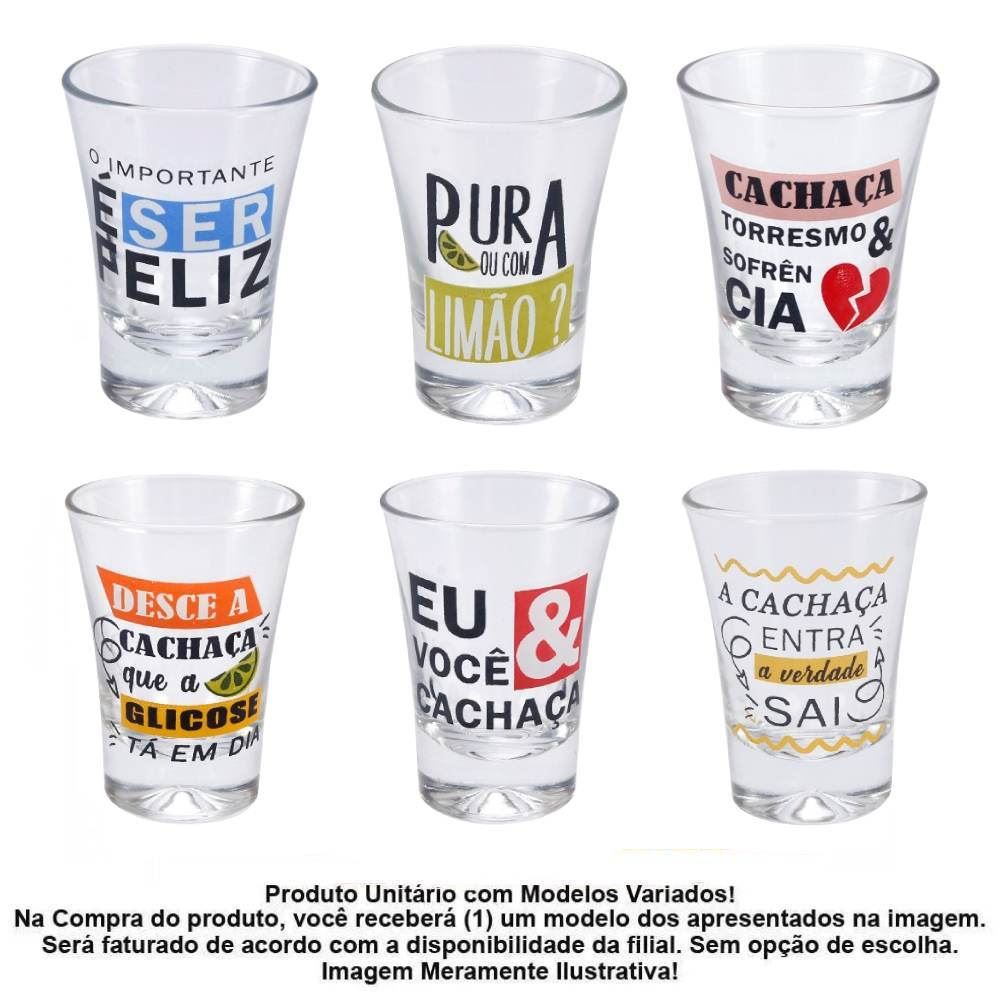Copo Para Shot Decorado Decormartin 70Ml - Sortido