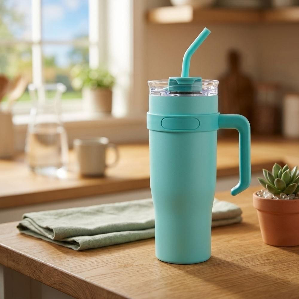 Copo Térmico com Canudo e Alça 1,2 Litros Flashgoods - Sortido