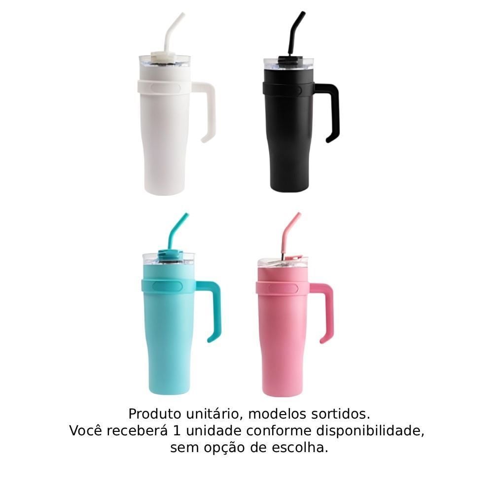 Copo Térmico com Canudo e Alça 1,2 Litros Flashgoods - Sortido