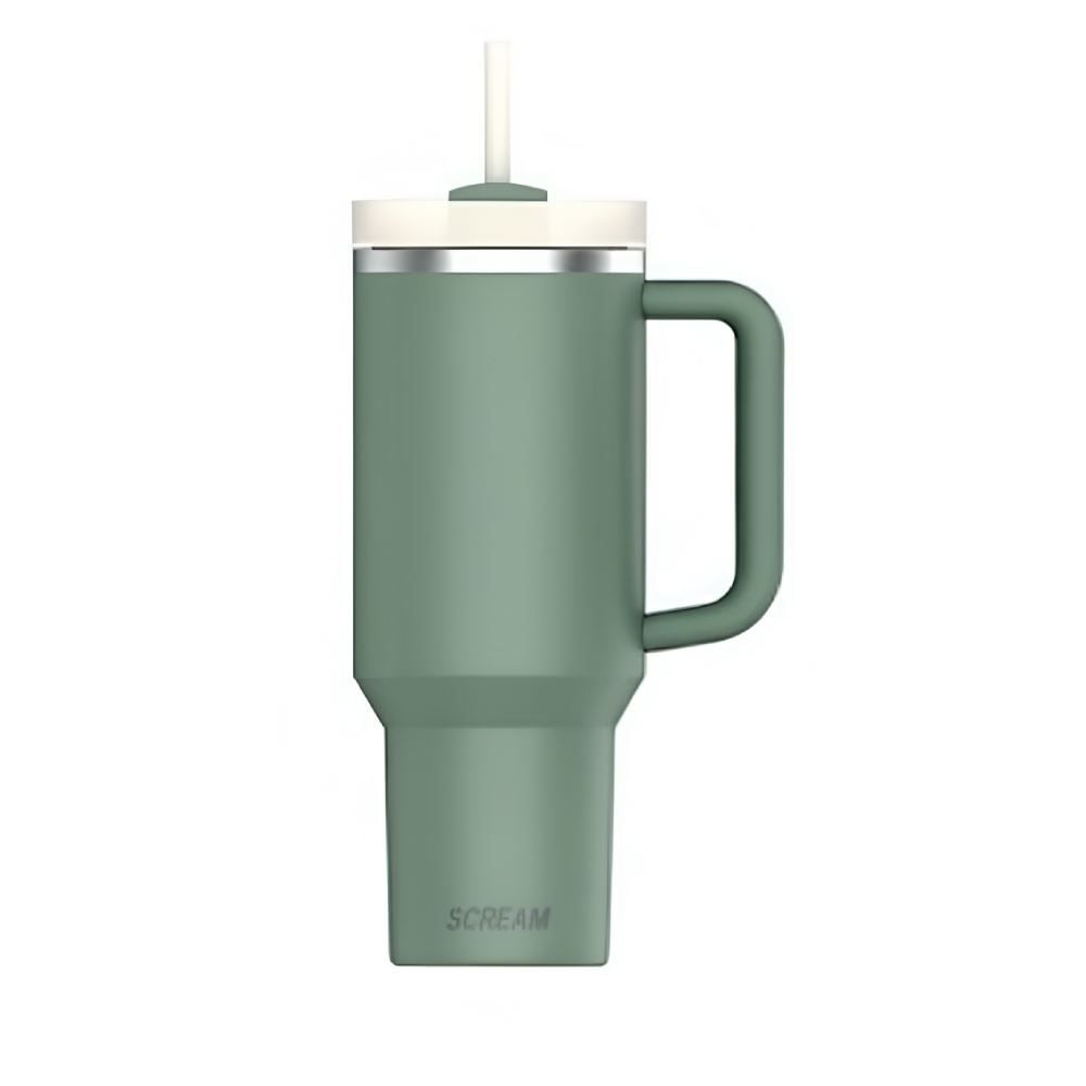 Copo Térmico Com Canudo E Alça Verde Scream Havan Casa - 900ML