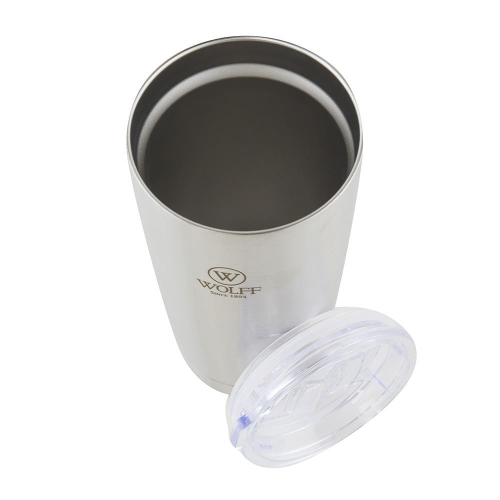Copo Térmico Com Tampa Wolff 600Ml - Inox
