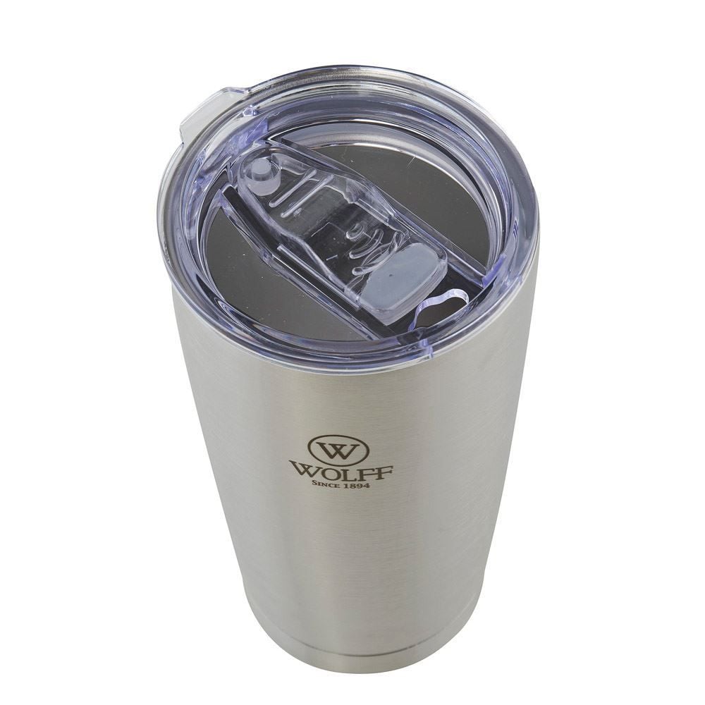 Copo Térmico Com Tampa Wolff 600Ml - Inox