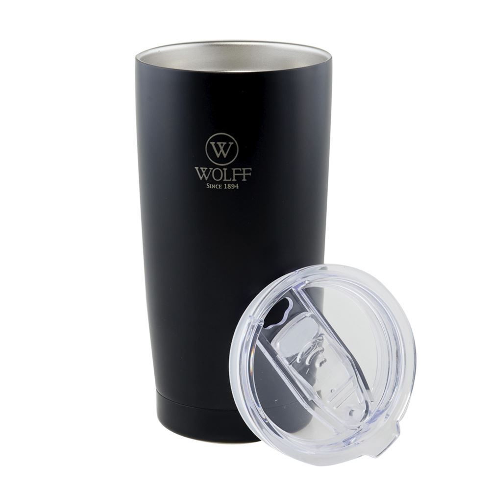 Copo Térmico Com Tampa Wolff 600Ml - Preto