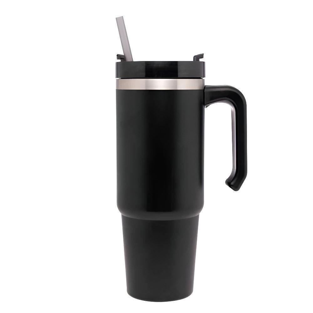 Copo Térmico Slim Com Canudo Wolff 890Ml - Preto